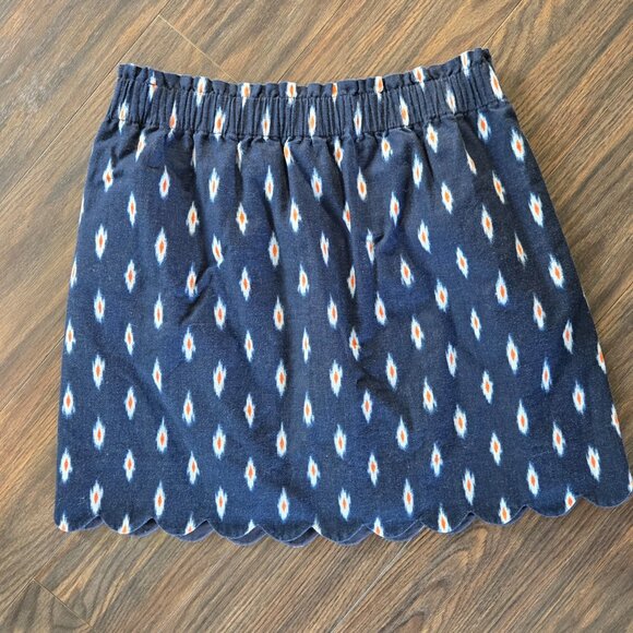 J. CREW 100% Cotton Navy Blue Skirt w/ Diamond Pattern NWOT/SIZE 6 - Picture 5 of 7